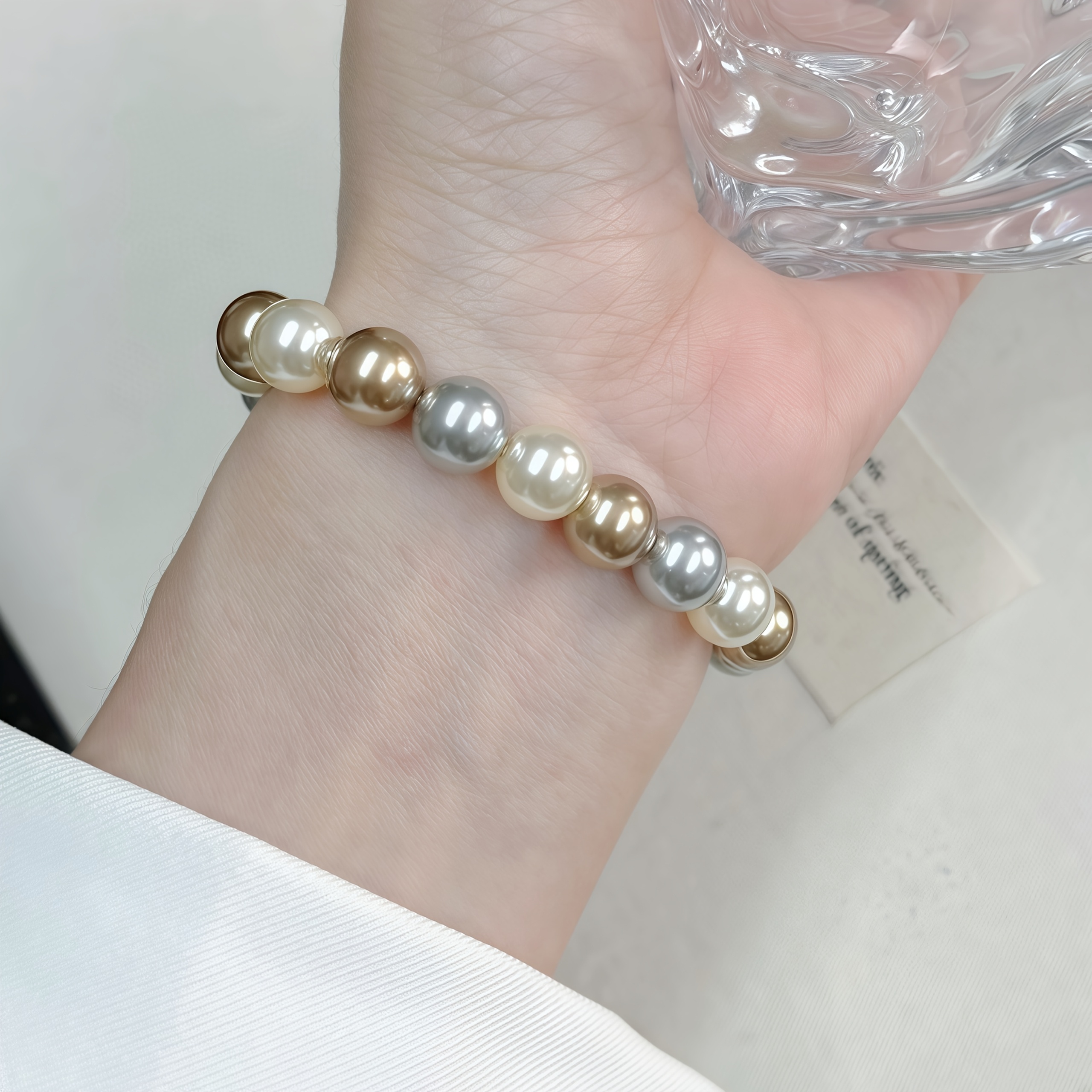 Melad Mixed Gray Pearls Bracelet for Weddings Birthdays
